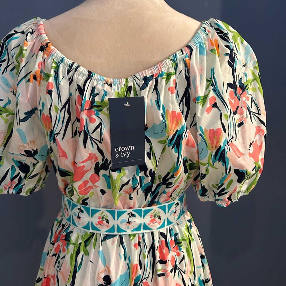 Crown & Ivy Multicolor Floral Maxi Dress Size Large - Picture 4 of 7